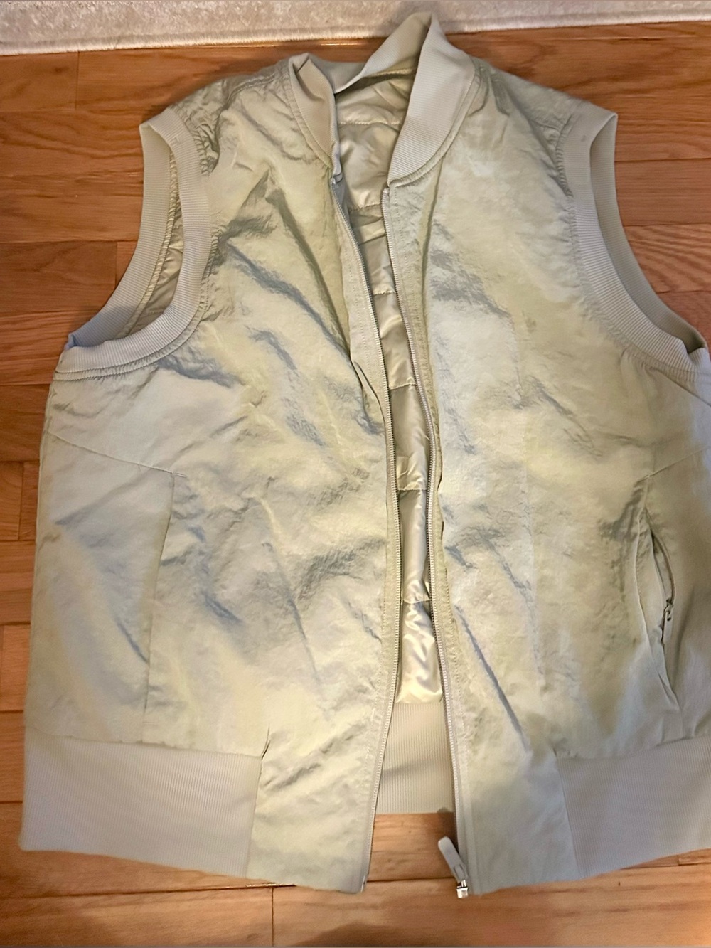 lululemon athletica gray sage non stop bomber  vest size 10